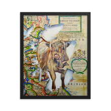 Load image into Gallery viewer, Highland cow, Spirit of Scotland painting, framed print
