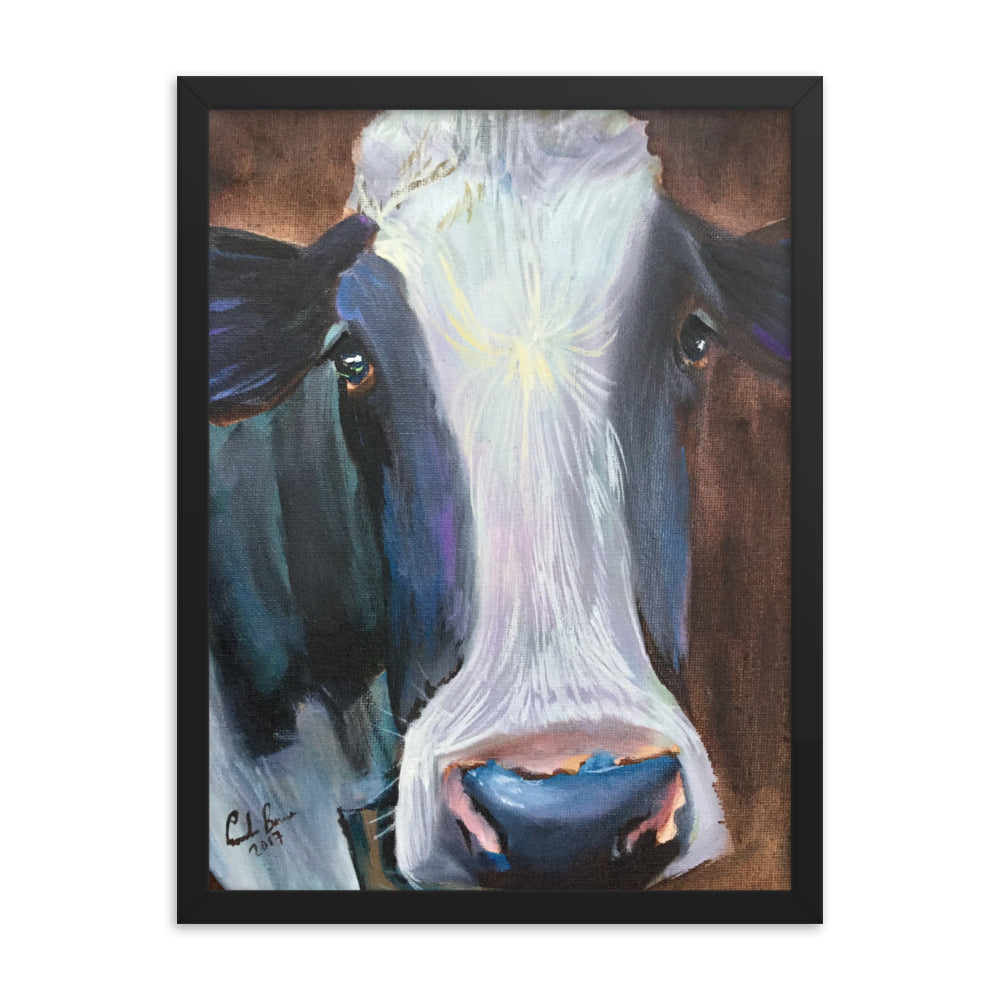 Friesian cow Framed poster