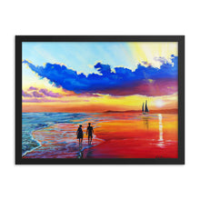 Load image into Gallery viewer, Together at the sunset framed print
