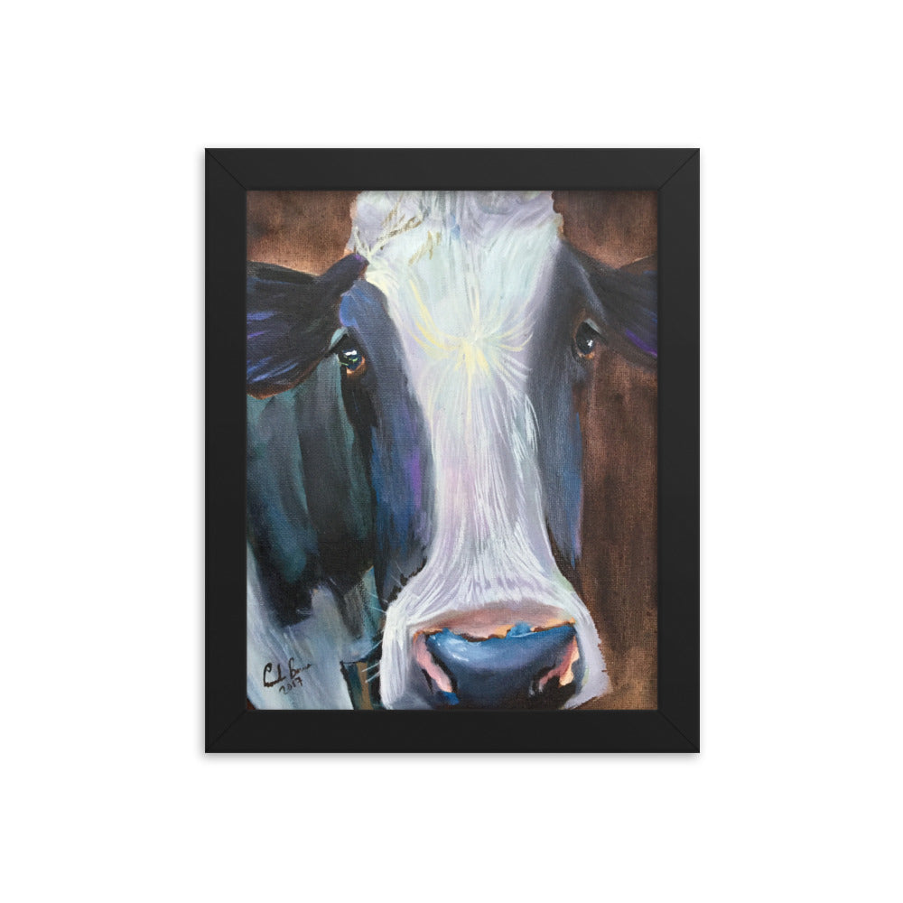 Friesian cow Framed poster