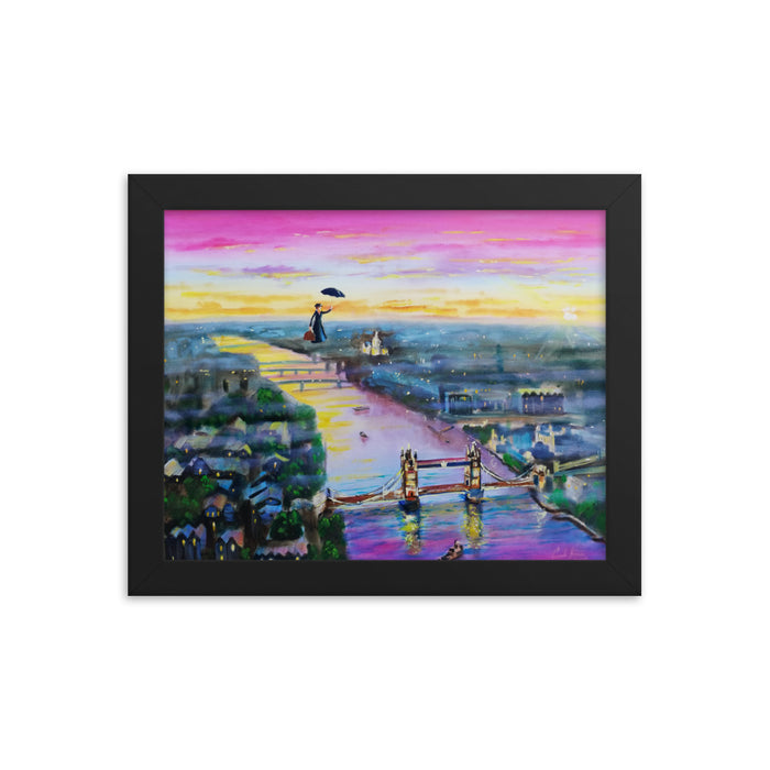Mary Poppins framed print, Up to the highest height matte paper print