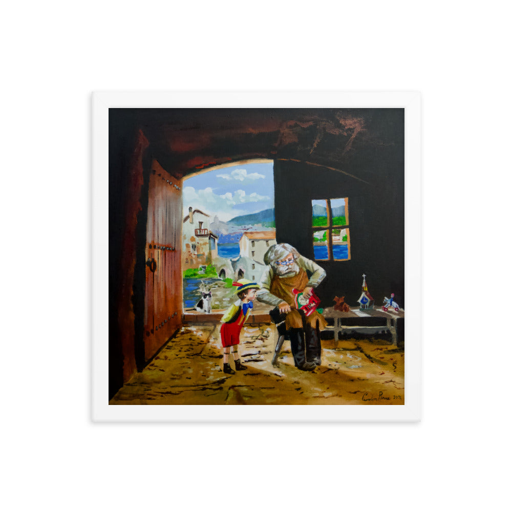 Pinocchio and Geppetto Framed print