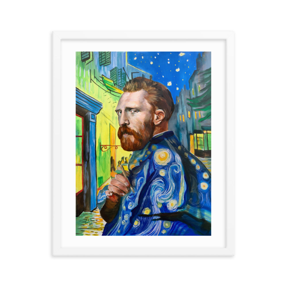 framed print of a Van Gogh portrait painting