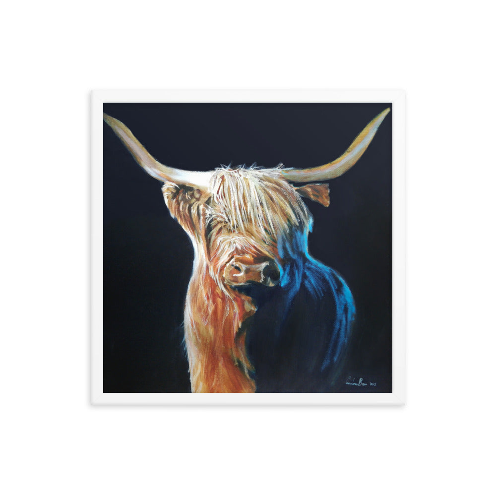 Highland cow framed print