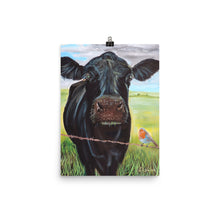 Load image into Gallery viewer, Cow and a robin Poster
