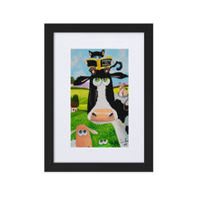 Load image into Gallery viewer, Cow framed art print, Matte Paper Framed cute animals Poster With Mat
