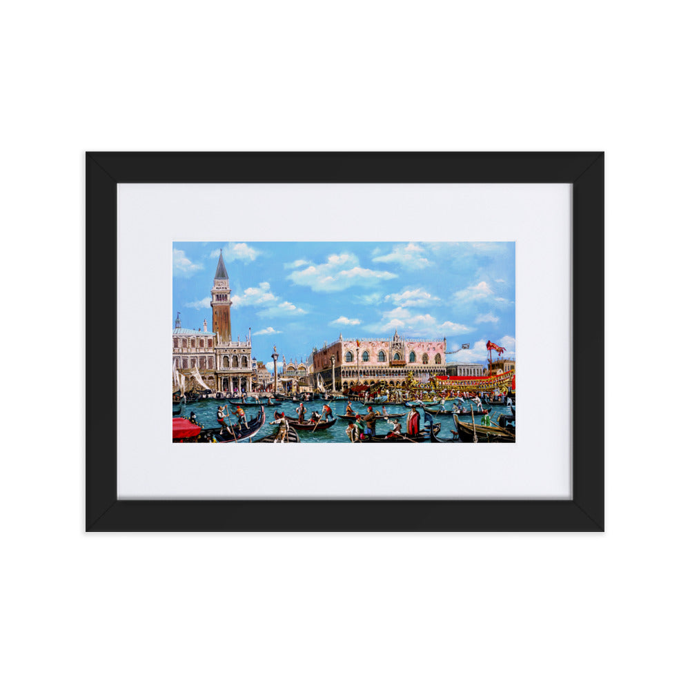 Venice of Canaletto Matte Paper Framed print With Mat