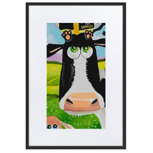 Load image into Gallery viewer, Cow framed art print, Matte Paper Framed cute animals Poster With Mat
