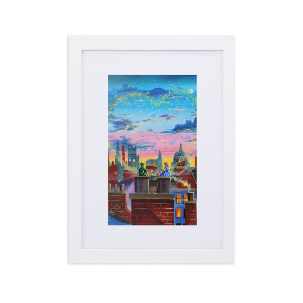 Framed Peter and Wendy art print by Gordon Bruce