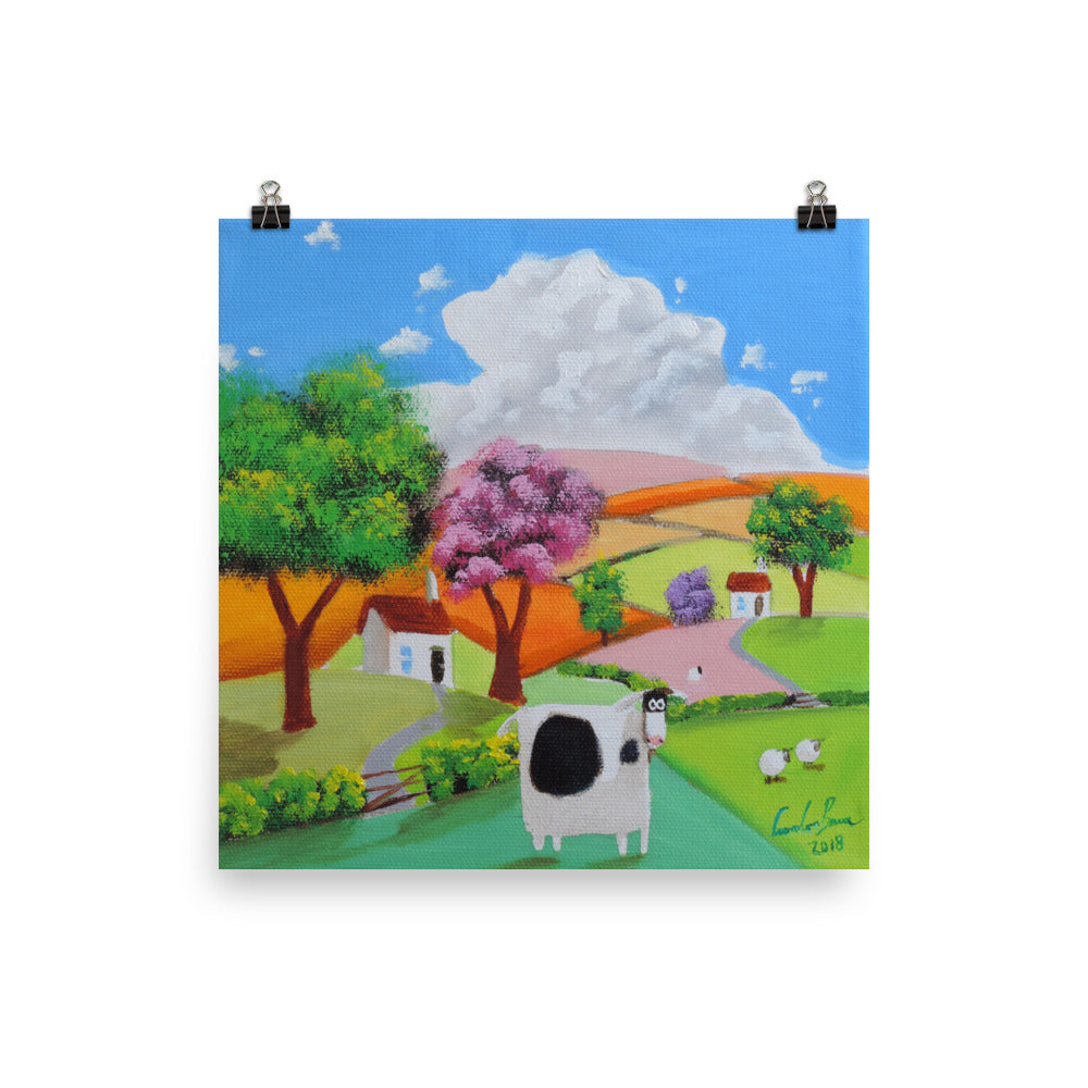 Cow and sheep print Photo paper poster