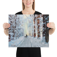 Load image into Gallery viewer, Winter walk through the woods Poster
