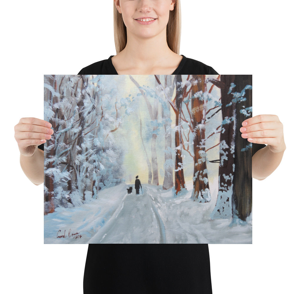 Winter walk through the woods Poster