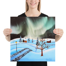 Load image into Gallery viewer, The northern lights folk art Photo paper poster
