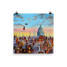 Load image into Gallery viewer, Mary Poppins &amp; Bert poster print, Gordon Bruce art
