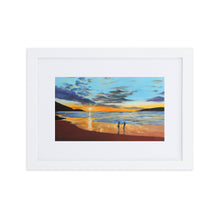 Load image into Gallery viewer, Romantic beach sunset print,  Framed print With Mat
