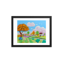 Load image into Gallery viewer, Sheep in the field folk art Framed photo paper poster
