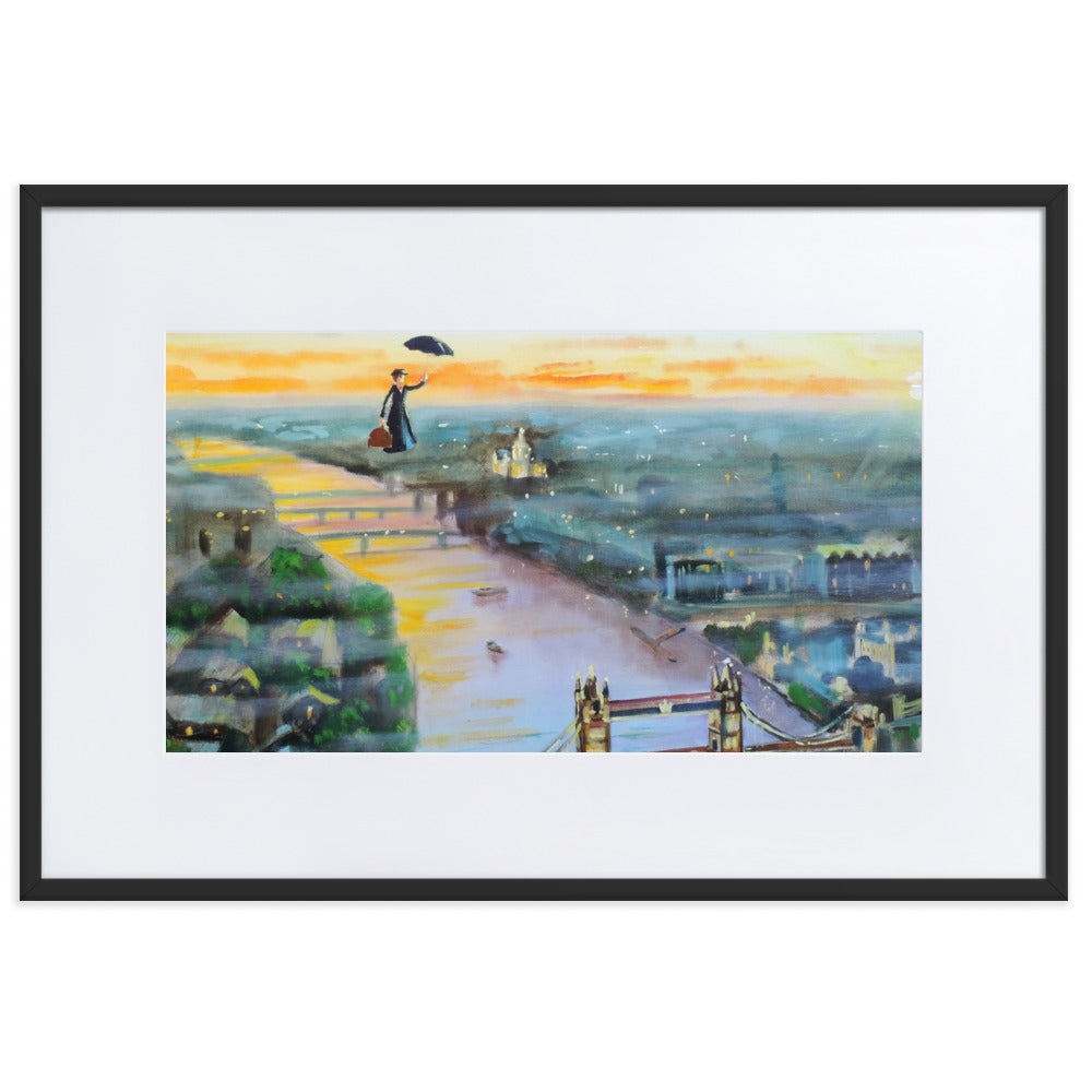 Mary Poppins print, Matte Paper Framed Poster With Mat