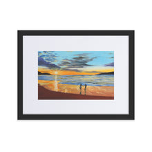 Load image into Gallery viewer, Romantic beach sunset print,  Framed print With Mat
