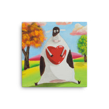 Load image into Gallery viewer, Cow with a heart folk art canvas print, painting from 2018 Gordon Bruce art
