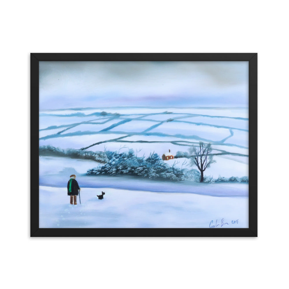 Our view of the house, winter framed print