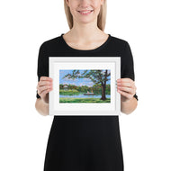 Mary Poppins in the park white framed poster