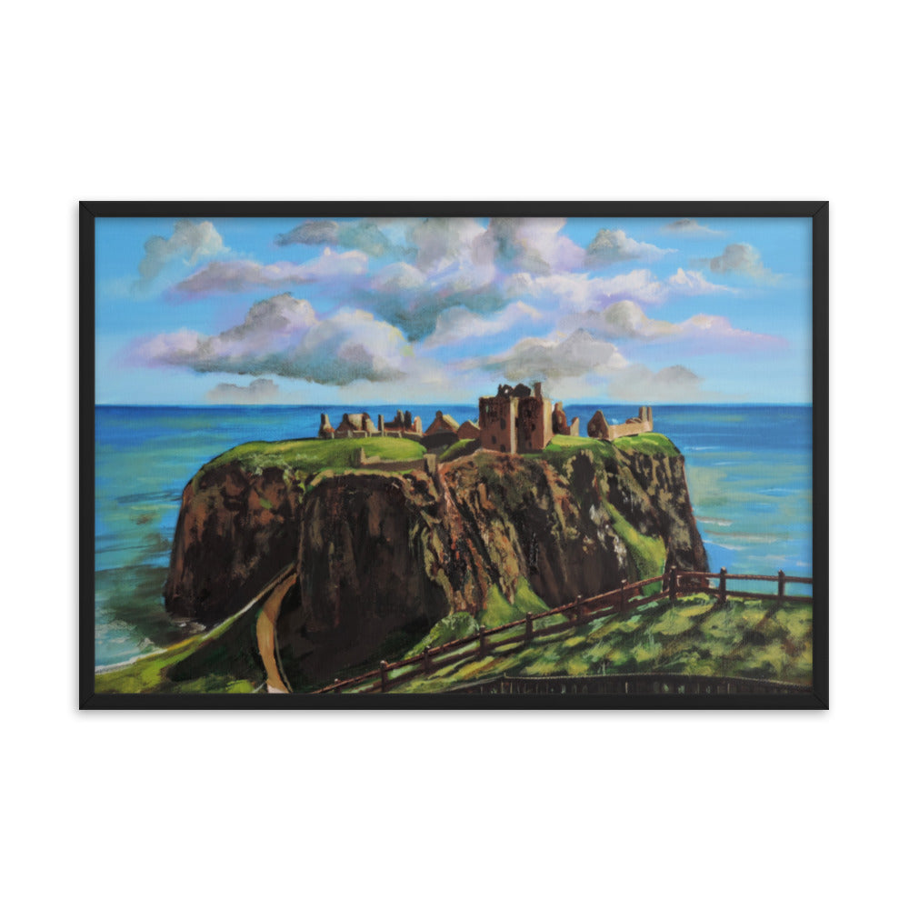Dunnottar Castle art print Framed