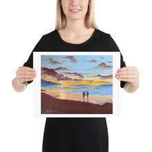 Load image into Gallery viewer, Couple at the beach watching the sunset print
