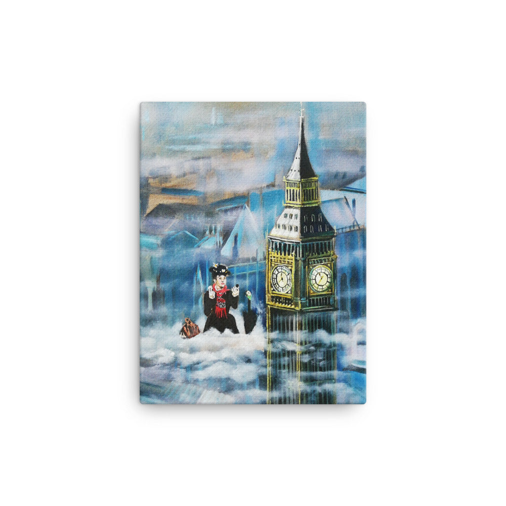 Mary Poppins in the clouds Canvas