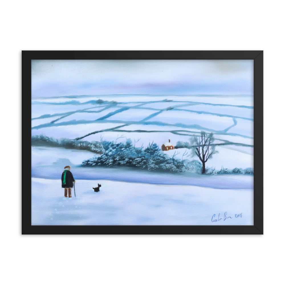 Our view of the house, winter framed print