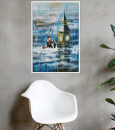 Mary Poppins in the clouds Framed poster