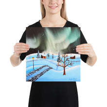Load image into Gallery viewer, The northern lights folk art Photo paper poster
