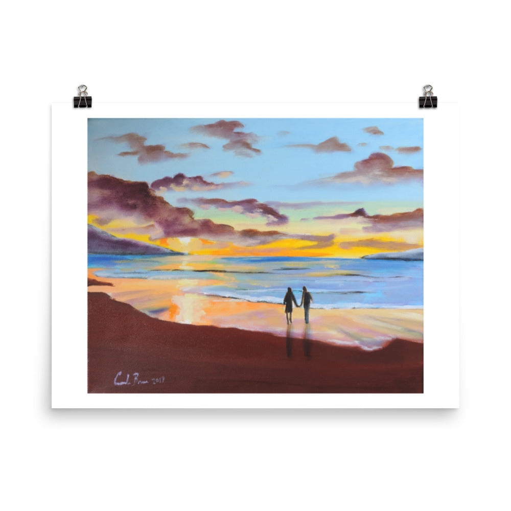 Beach sunset Photo paper poster