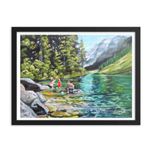 Load image into Gallery viewer, Boats on the water Framed print taken from painting
