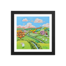 Load image into Gallery viewer, Folk art nursery decor sheep framed print

