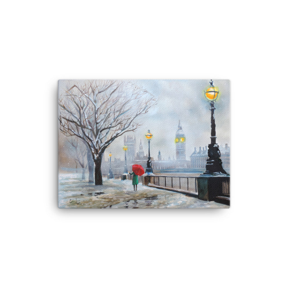London in Winter Canvas print, Gordon Bruce art