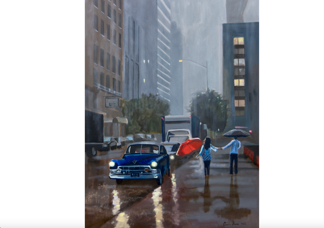 New York rain painting