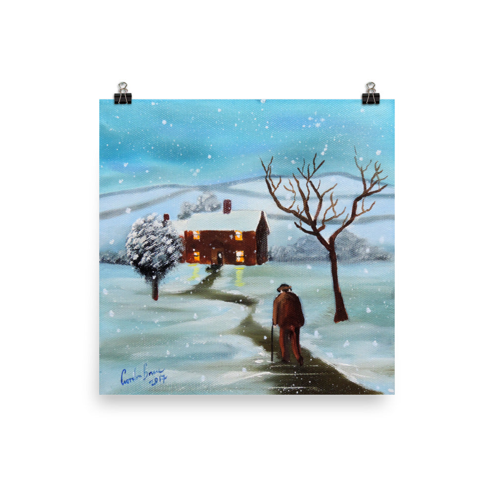 Winter painting, fine art landscape print