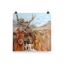 Load image into Gallery viewer, Highland cow Scottish locals print
