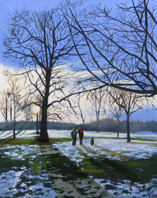 Three of us winter painting